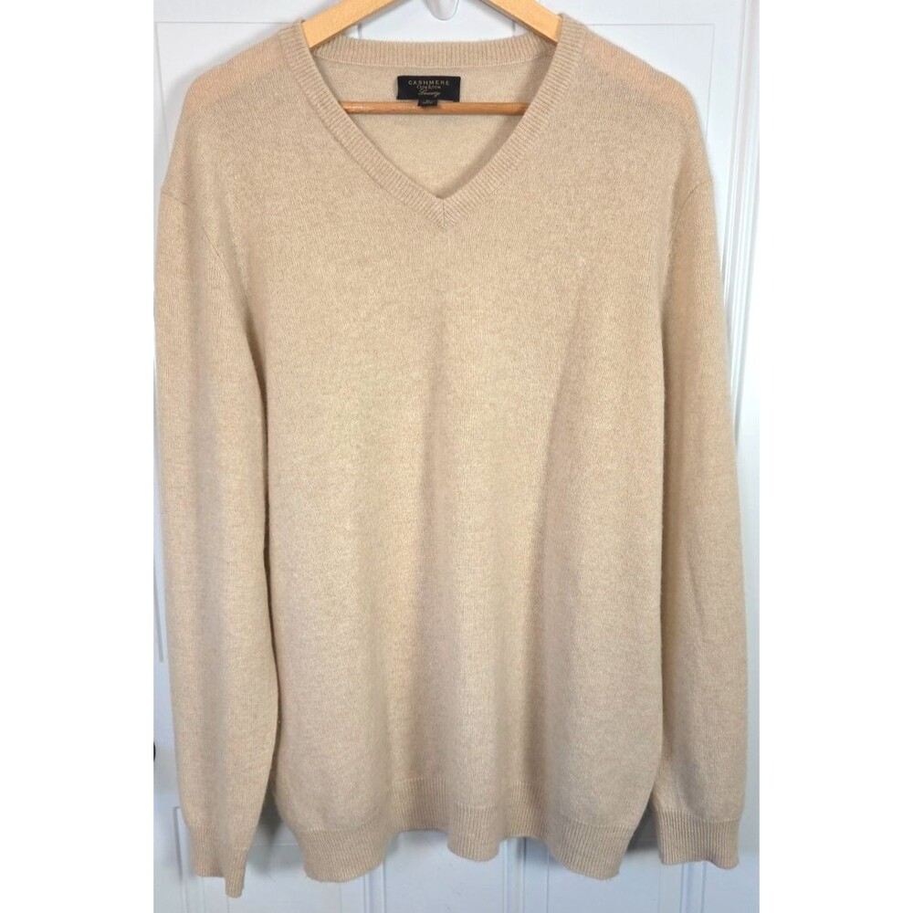 Club Room Mens 100% Cashmere V-Neck Sweater Size XL